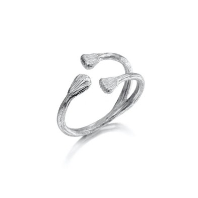 Adjustable ring with an irregular texture in 925 sterling silver