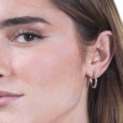 Large sterling silver hoop earrings