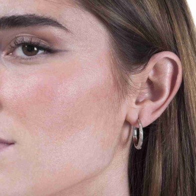 Extra large sterling silver hoop earrings