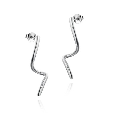 Pendientes espiral de plata de ley 925