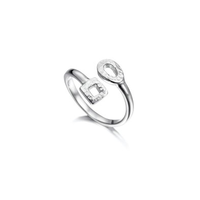 Anillo geométrico de plata de ley 925