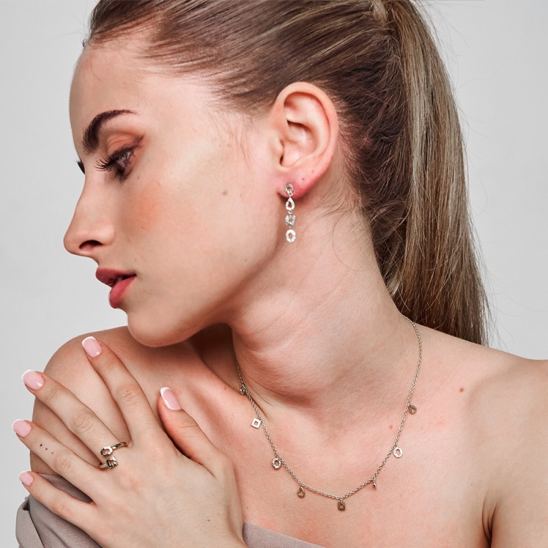 Geometric ring in sterling silver 925