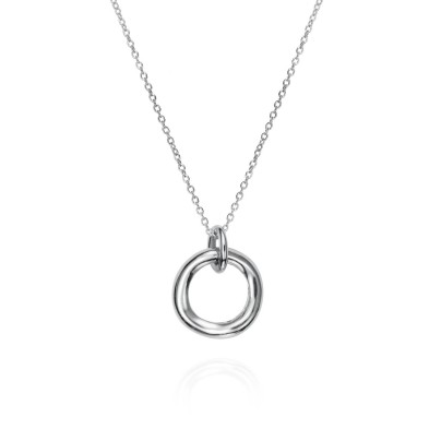 Irregular Circle Necklace in 925 Sterling Silver
