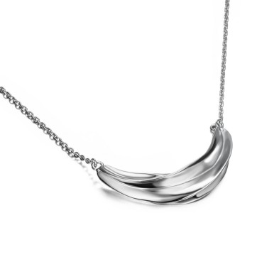 Collar con diseño ondulado de plata de ley 925