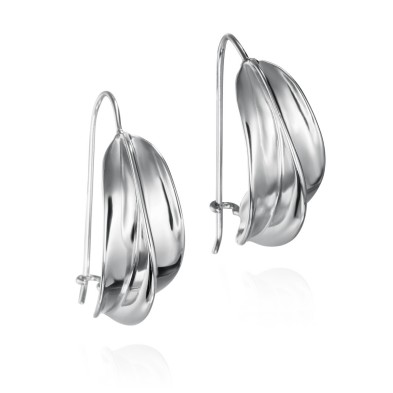 Wavy hook earrings in sterling silver 925