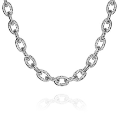 Collar de eslabones de plata de ley 925