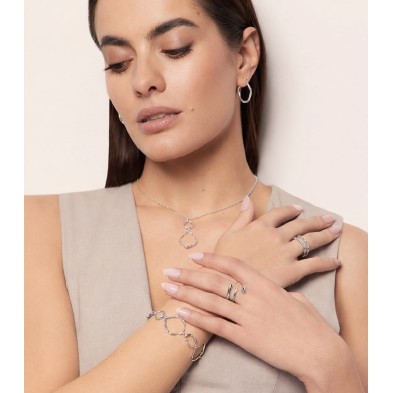Irregular two-link pendant in sterling silver 925
