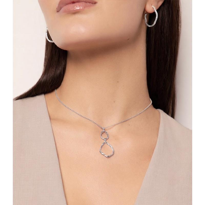 Pendientes de aro irregular de plata de ley 925