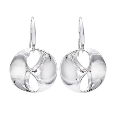 Hook earrings with large links in sterling silver