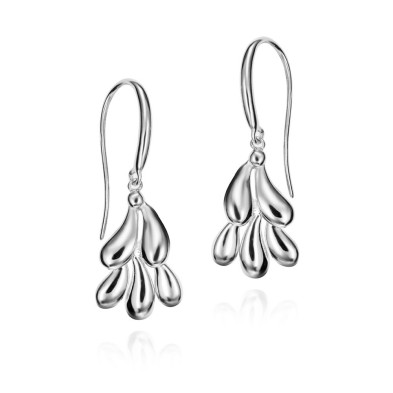 Hook earrings with rounded shapes design in sterling silver