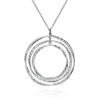 Interlocking Rings Pendant in Sterling Silver 925