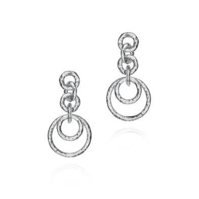 Interlocking Rings Earrings in Sterling Silver 925