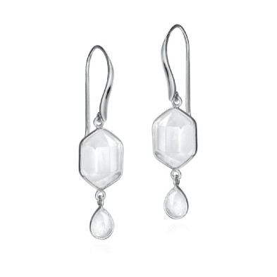 Herkimer quartz hook earrings in 925 sterling silver