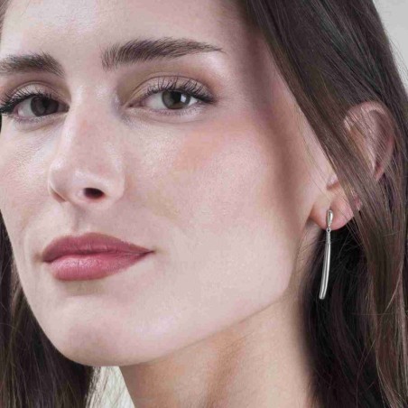 Pendientes largos moderno de Plata de ley 925