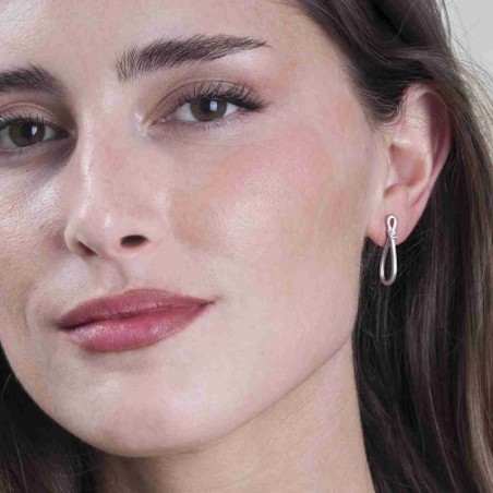 Mini oval earrings in sterling silver 925