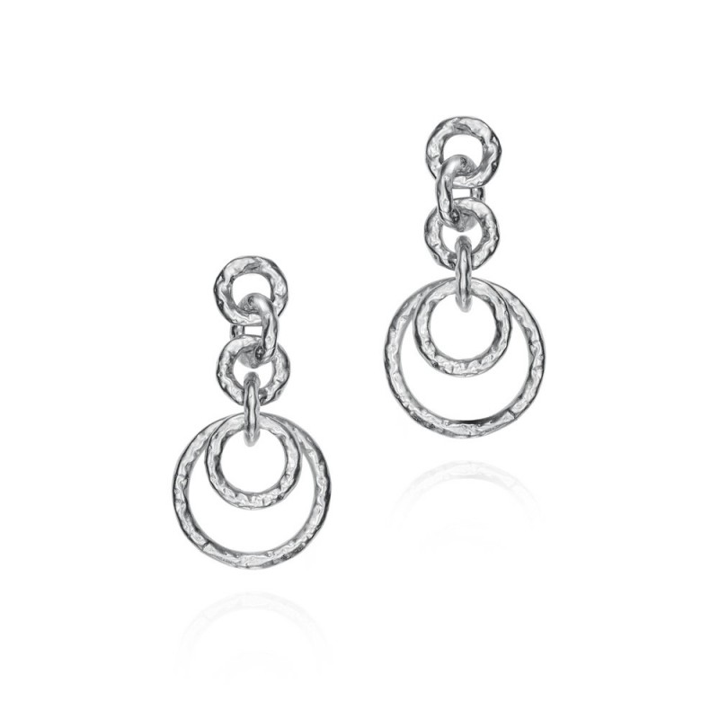 Interlocking Hoop Earrings in Sterling Silver 925