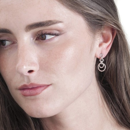 Interlocking Hoop Earrings in Sterling Silver 925