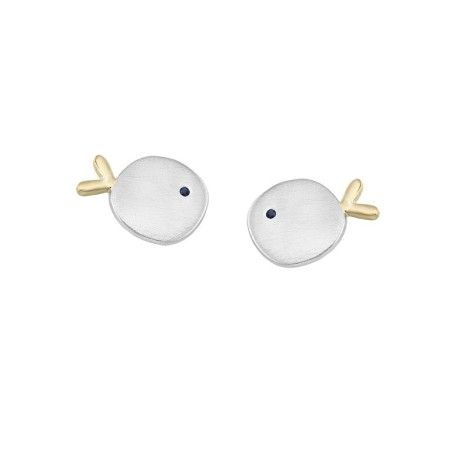 Pendientes peces en plata con baño de Oro