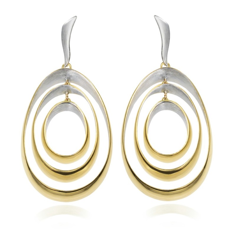 Pendientes BUBBLE de Plata. Baño de Oro 18k